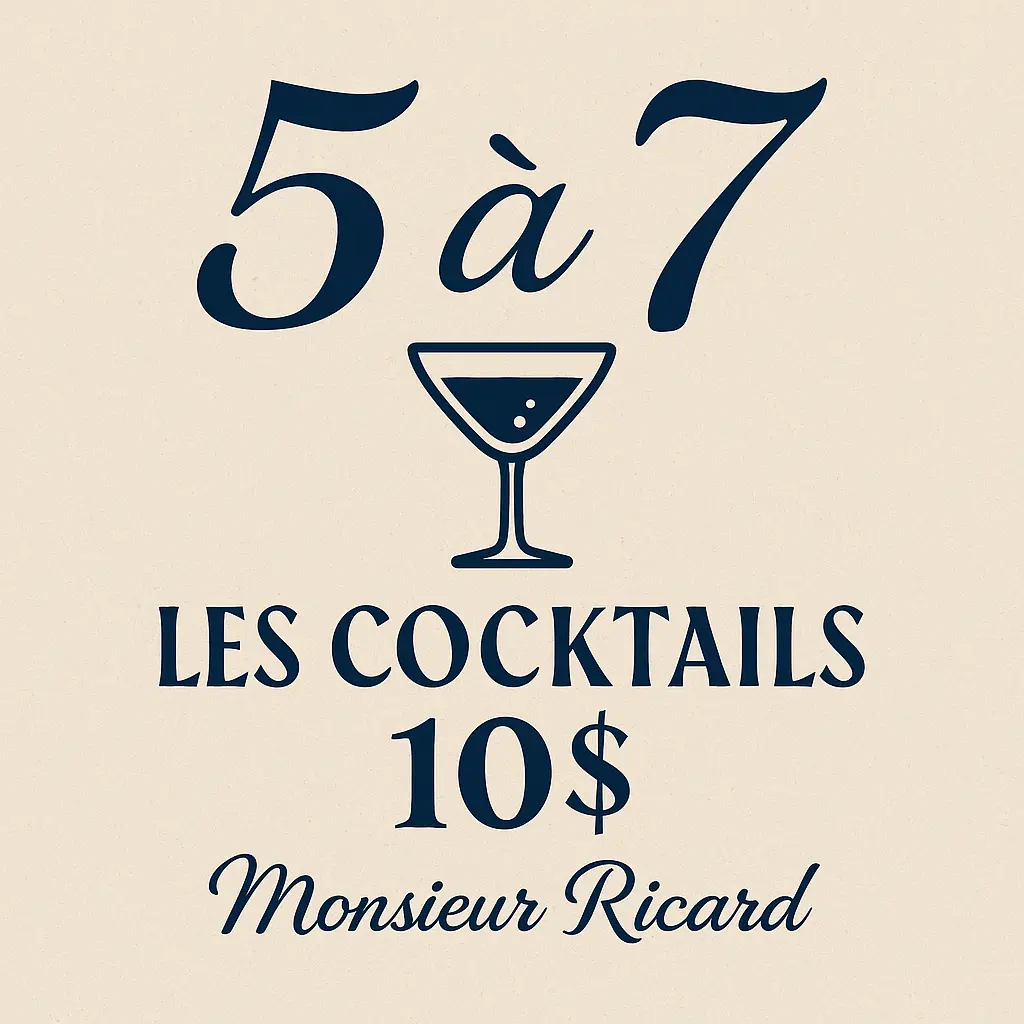 Promotion 5 à 7 sur les cocktails à 10$